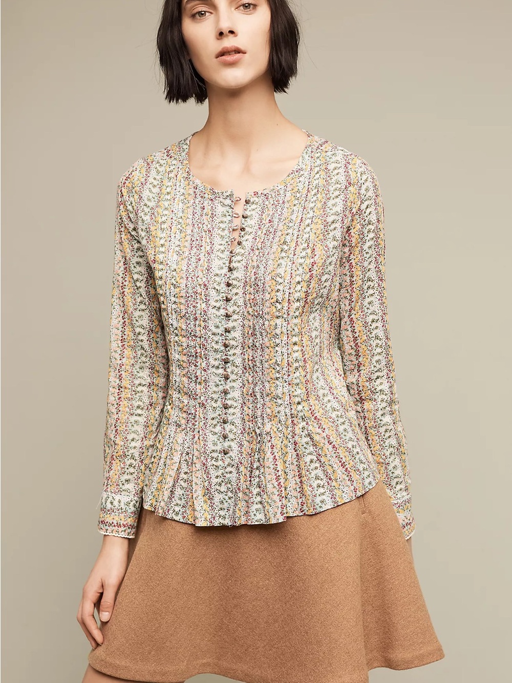 Maeve | Anthropologie | Gelise Floral Cotton Button-Front Top | Sz M
